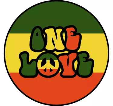 One Love Peace Sign Car Decal - TenStickers