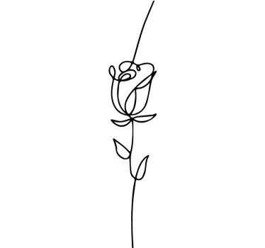 Flower wall sticker graceful rose outline - TenStickers
