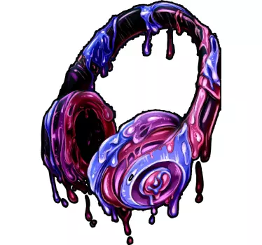 Melting headset video gaming wall sticker for bedroom - TenStickers