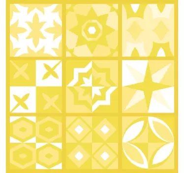 Tile sticker yellow geometric patterns - TenStickers