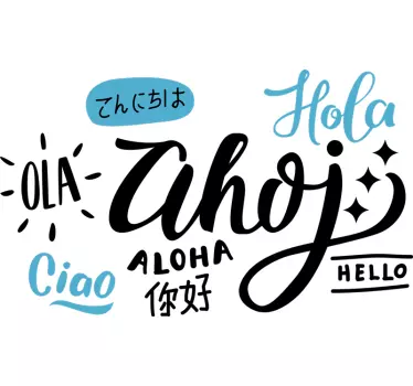 Hello in different languages quote wall sticker - TenStickers