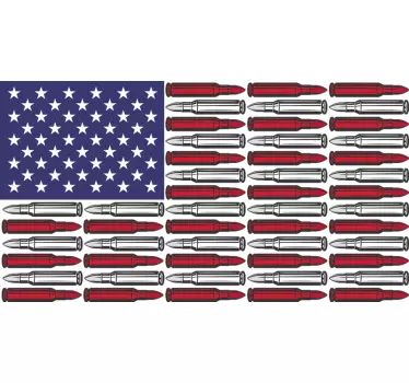 Flag sticker with patriotic bullet design - TenStickers