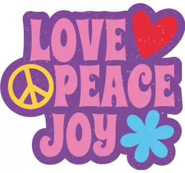 Love peace joy quote wall sticker - TenStickers