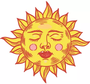 Nature wall sticker radiant smiling sun - TenStickers