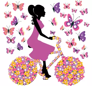 Colourful flying living room butterfly wall sticker - TenStickers