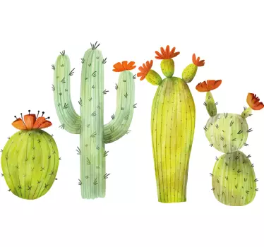 Colorful desert flora plant sticker - TenStickers