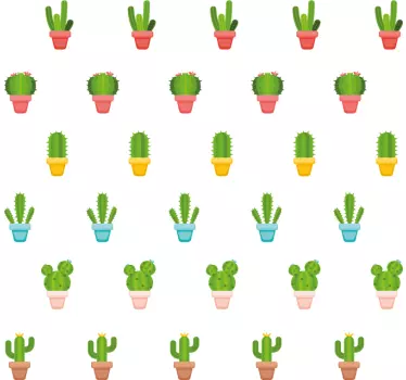 Plant sticker with cacti pattern design - TenStickers