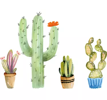 Cactus plant design wall sticker - TenStickers