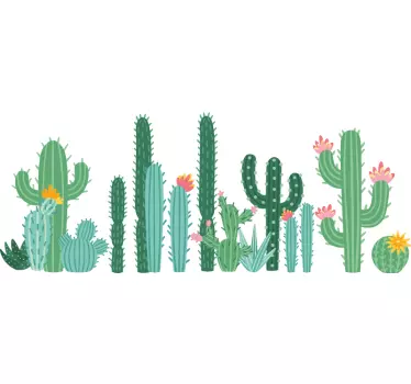 Nature wall sticker cactus greenery collection - TenStickers