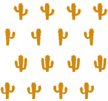 Plant sticker with stylized cactus design - TenStickers
