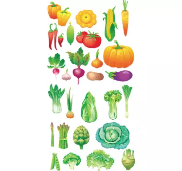 Different vegetables kitchen wall sticker - TenStickers
