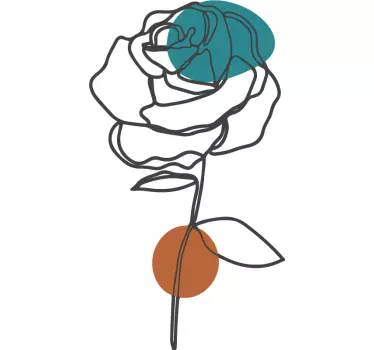 Wall sticker minimalist rose outline - TenStickers