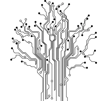 Circuit Tree Wall Sticker - TenStickers