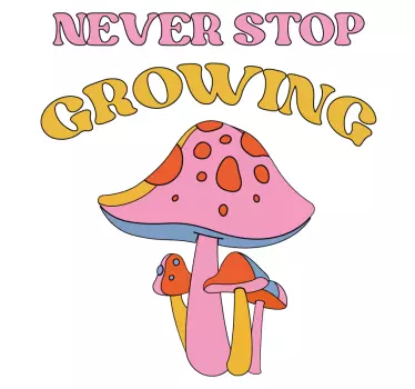 Nature wall sticker playful mushroom growth - TenStickers