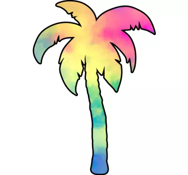 Nature wall sticker colorful palm silhouette - TenStickers