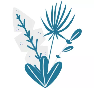 Plant sticker with stylized leaf design - TenStickers