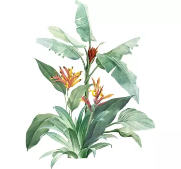 Lush tropical flora wall sticker - TenStickers