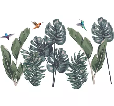 Nature wall sticker tropical greenery scene - TenStickers