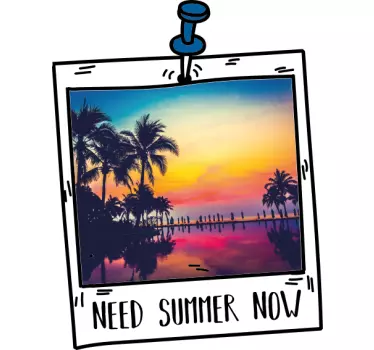 Nature wall sticker summer landscape frame - TenStickers