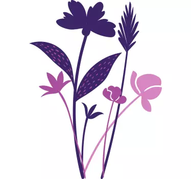 Flower wall sticker flower bouquet design - TenStickers