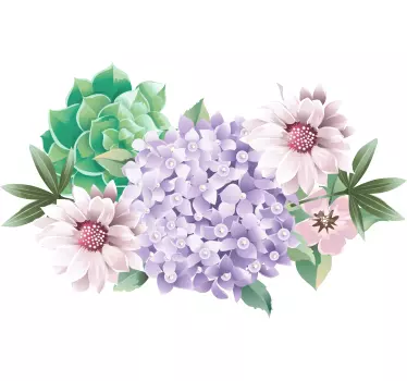 Wall sticker floral arrangement design - TenStickers