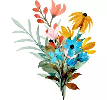 Aquarella arrangement flower wall sticker - TenStickers
