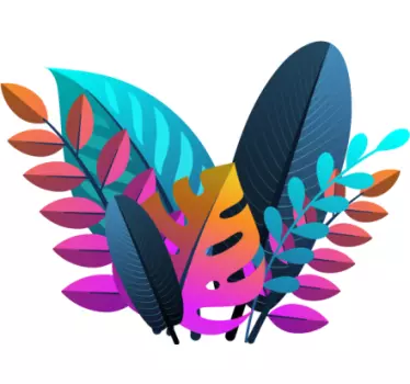 Nature wall sticker vibrant leaf collection - TenStickers