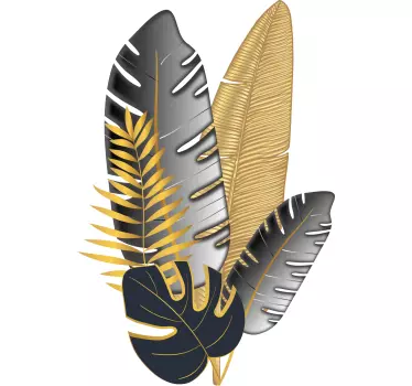 Plant sticker stylized leaf design - TenStickers