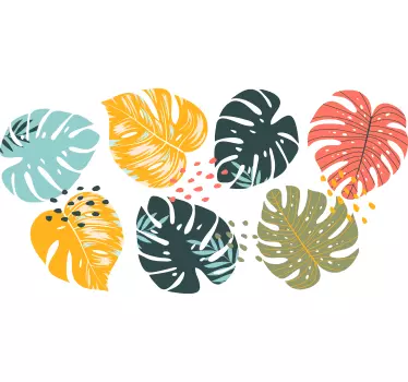Lively leaf elements plant sticker - TenStickers