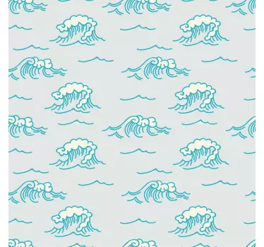 Nature wall sticker waves pattern design - TenStickers