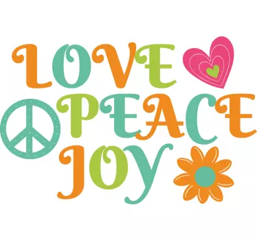 Joyful love peace quote wall sticker - TenStickers