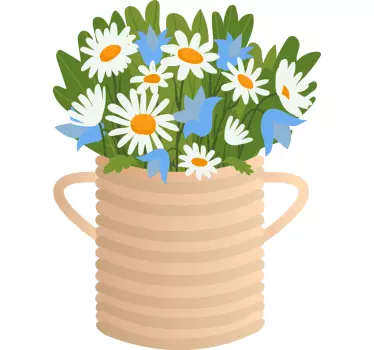 Wall sticker floral arrangement vase - TenStickers