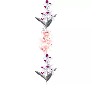 Flower wall sticker vertical floral design - TenStickers