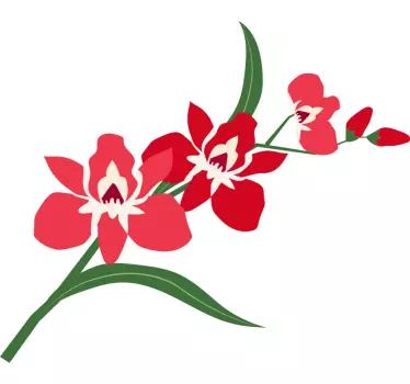 Wall sticker orchid flower composition - TenStickers