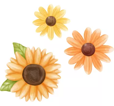 Bright floral arrangement flower wall sticker - TenStickers