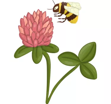 Bee on flower wall sticker - TenStickers
