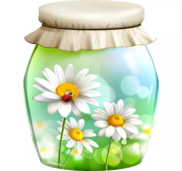 Wall sticker jar with flowers - TenStickers