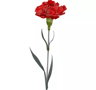 Stylized red flower flower wall sticker - TenStickers