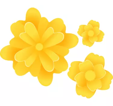 Bright yellow blooms flower wall sticker - TenStickers