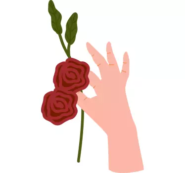 Nature wall sticker hand holding roses - TenStickers