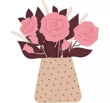 Flower wall sticker blush blossom arrangement - TenStickers