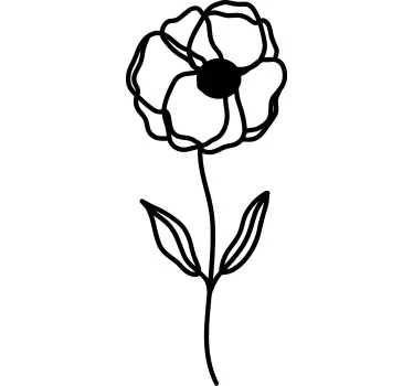 Wall sticker stylized flower outline - TenStickers