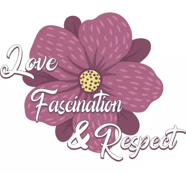 Wall sticker flower love quote - TenStickers