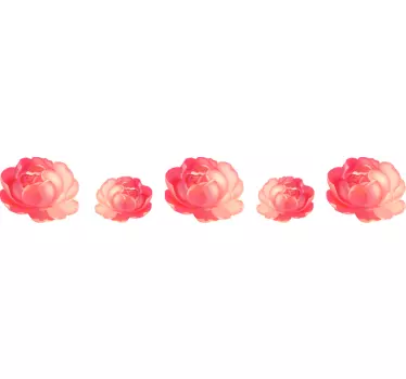 Blooming rose border flower wall sticker - TenStickers