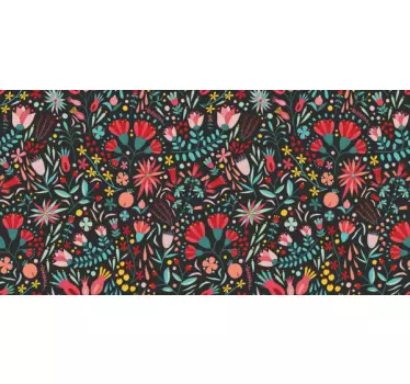 Multicolour flowers with hem furniture sticker - TenStickers