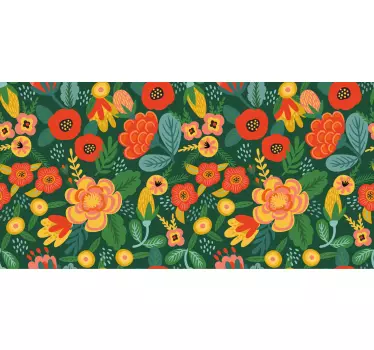 Tile sticker vibrant floral design - TenStickers