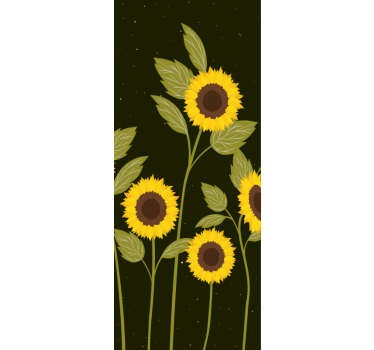 Sunflower Fridge Wrap flower wall sticker - TenStickers