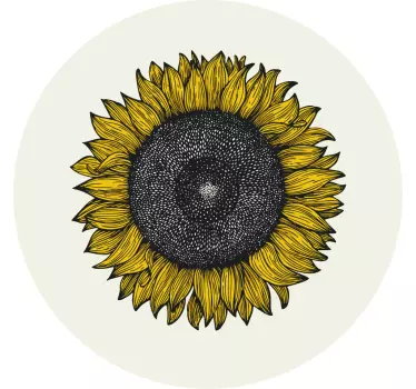 Vintage one sunflower flower wall sticker - TenStickers