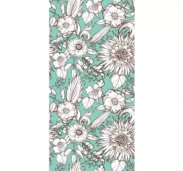 Wall sticker floral screen design - TenStickers