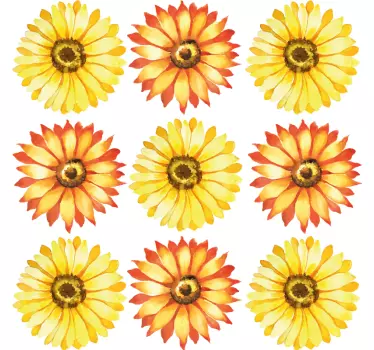 Flower wall sticker vibrant floral arrangement - TenStickers